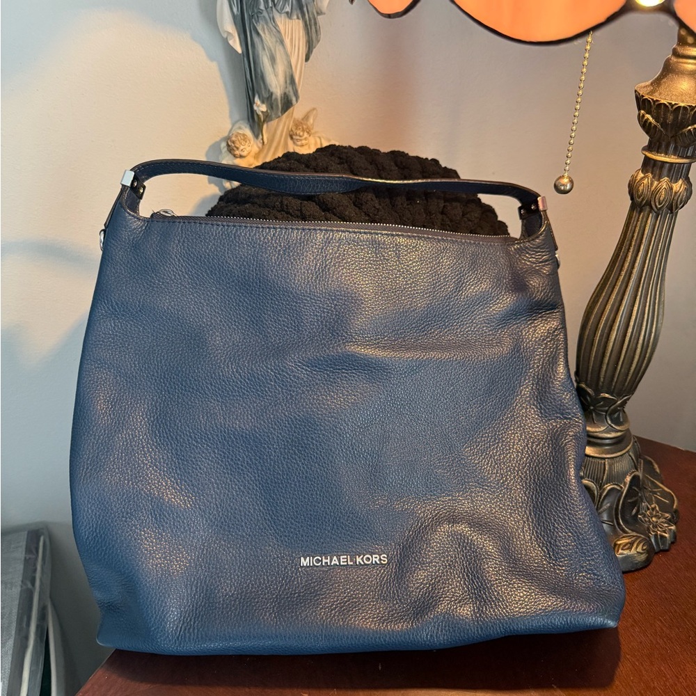 Blue Michael Kors large hobo bag Leather
